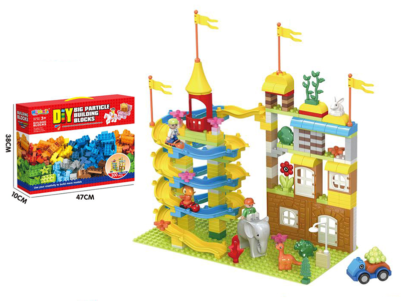 300PCS Track Amusement Park Building Blocks +2 Pieces 16 x 16 Base Plate