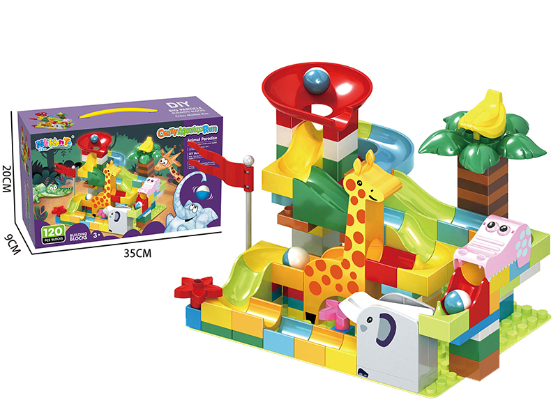 120pcs Animal Slideway Building Blocks + 1 Pieces 12*16 Base Plate