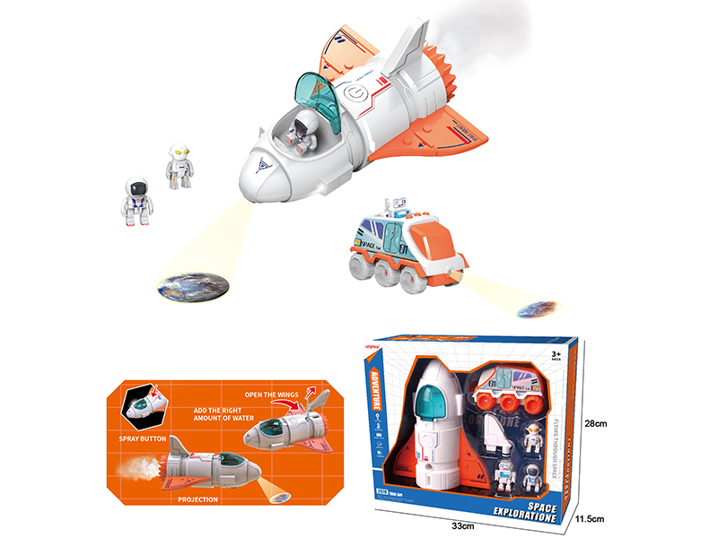 Space Rocket (DIY, Projection,Spray, Light,Sound,Friction)