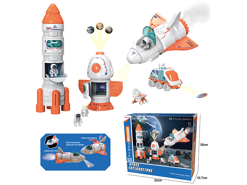 Space Rocket (DIY, Projection,Spray, Light,Sound,Friction)