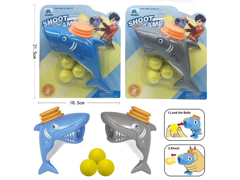 Air Pressure Cartoon Shark With 3 Bullets