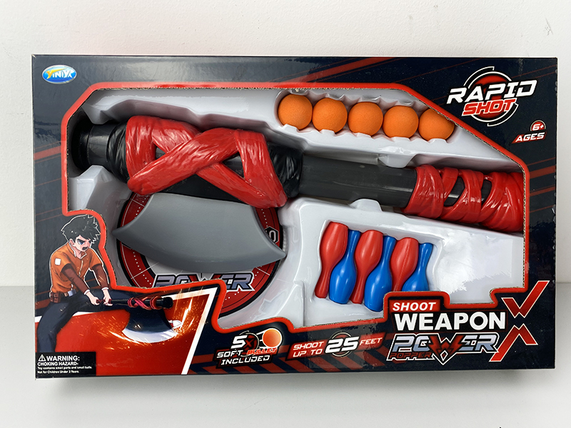 Air Pressure Axe Gun + 5 EVA Bullets + 6 Bowling Balls