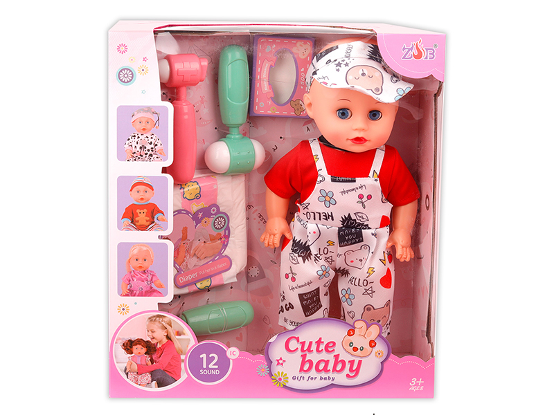 31cm Vinyl Head Blow Molding Body Doll Set(12 Sound IC)