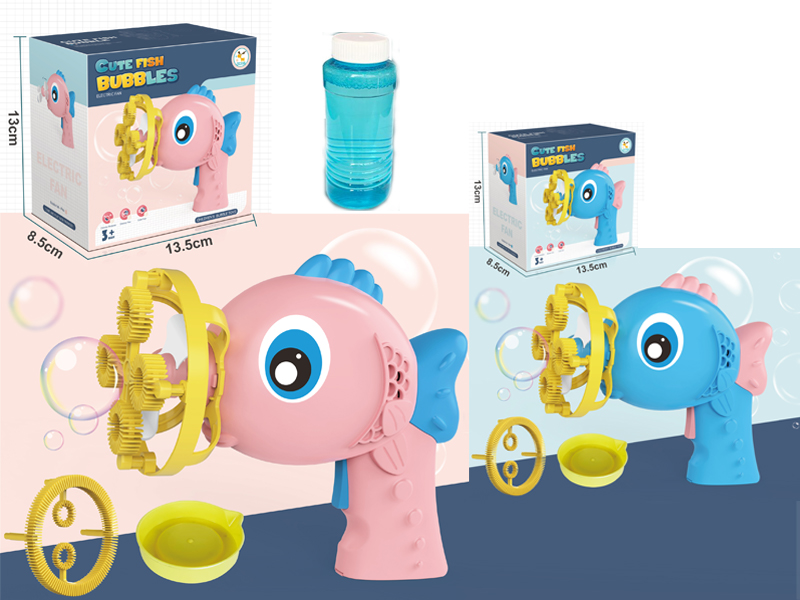 B/O 2 In 1 Big Eye Fish Fan Bubble Machine