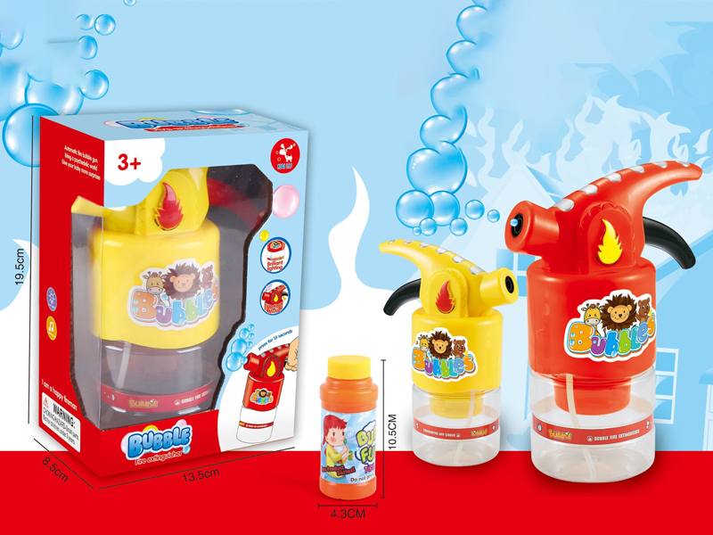 Solid Color Fire Extinguisher Bubble Gun With Music And Light +1 Bottle Of Large Bubble Water