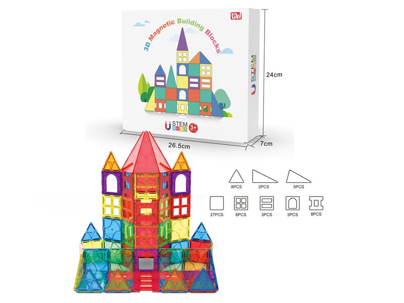 62PCS Magnetic 3D Building Blocks