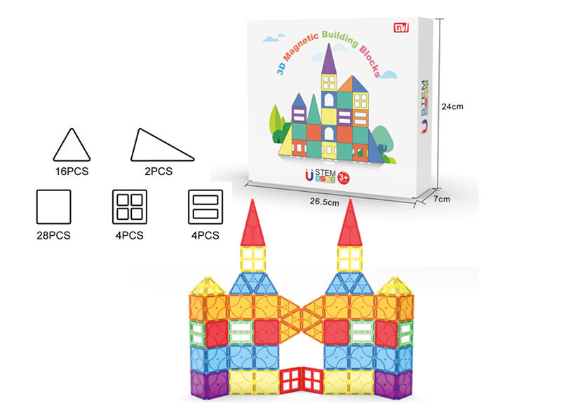 54PCS Magnetic 3D Building Blocks