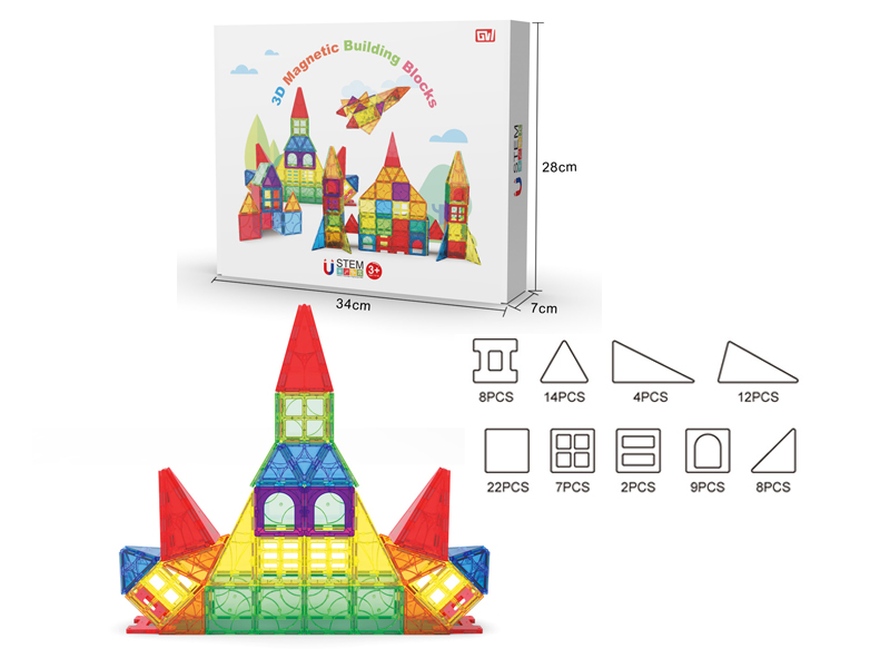 86PCS Magnetic 3D Building Blocks