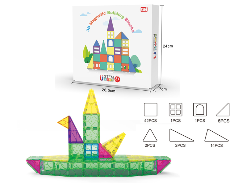 68PCS Magnetic 3D Building Blocks