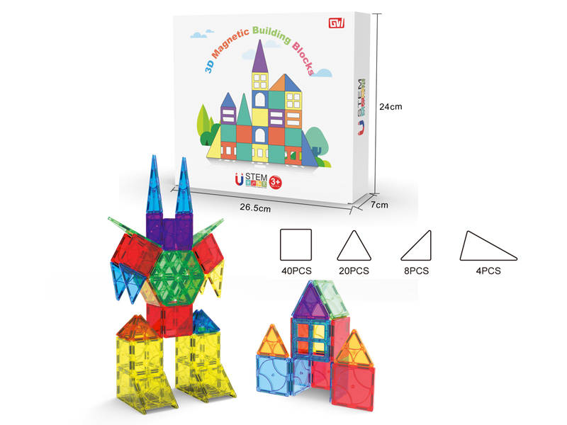 72PCS Magnetic 3D Building Blocks