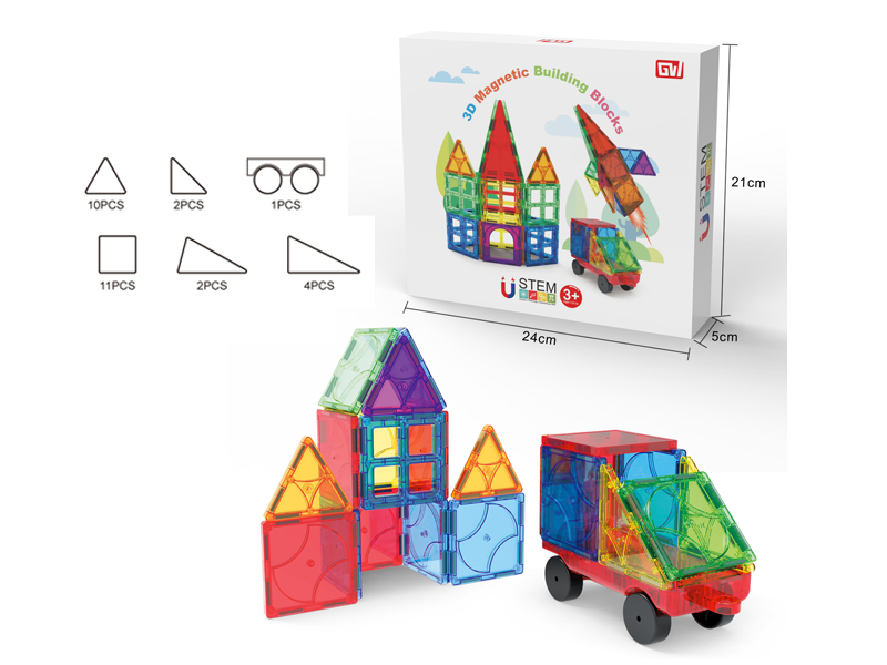 30PCS Magnetic 3D Building Blocks