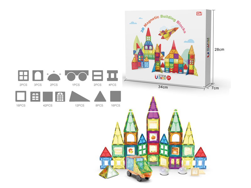 108PCS Magnetic 3D Building Blocks