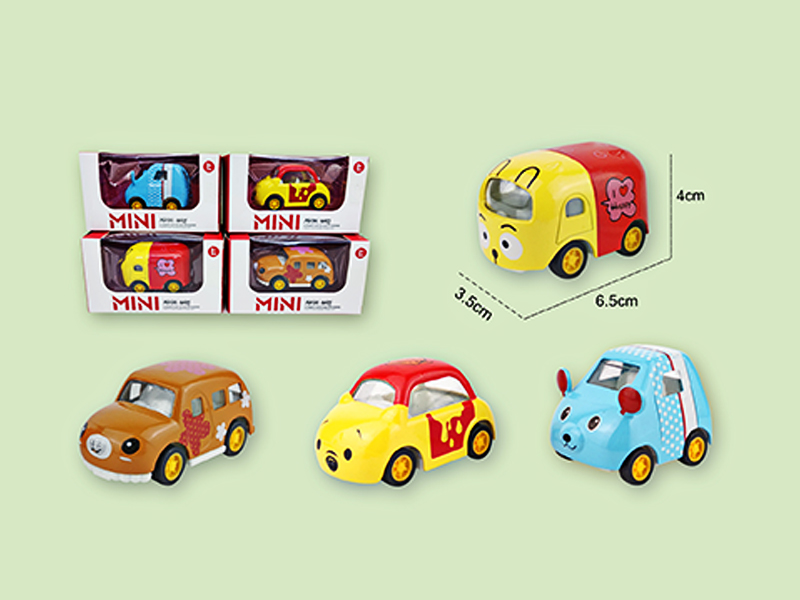 Pull Back Alloy Q Cartoon Car
