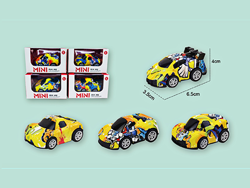 Pull Back Alloy Q Graffiti Sports Car