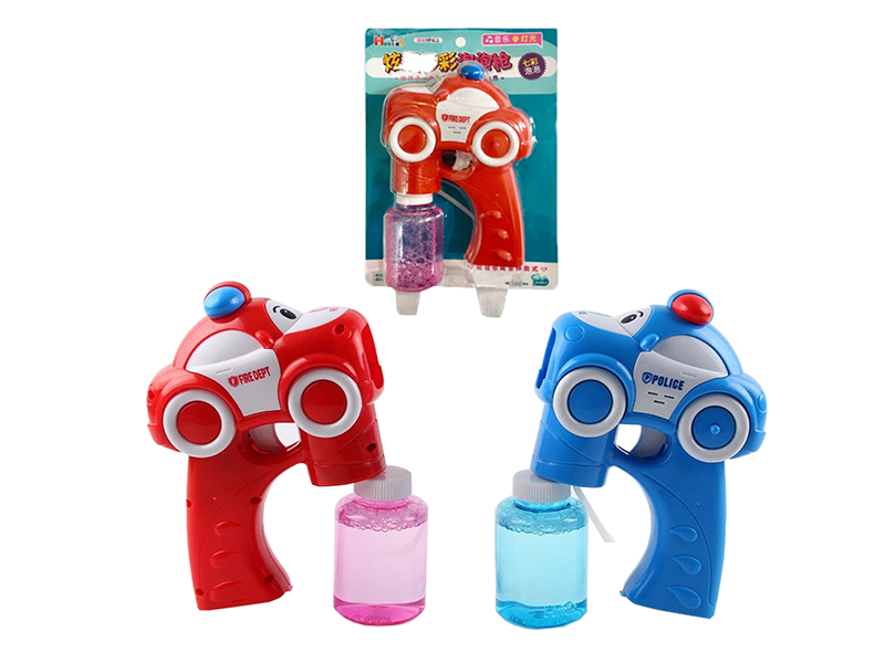 Q Police Car Bubble Gun With A Bottle Of 130Ml Water (With Light And Music)