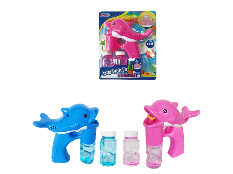 Solid Color Little Dolphin Bubble Gun With Two Bottles Of 70Ml Water (With Light Music)