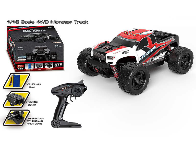 1:18 2.4G Remote Control 4WD High Speed Monster Truck