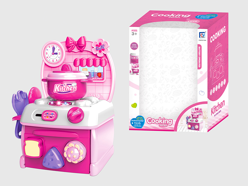 Cartoon Pink Kitchen Set(Light,Music)