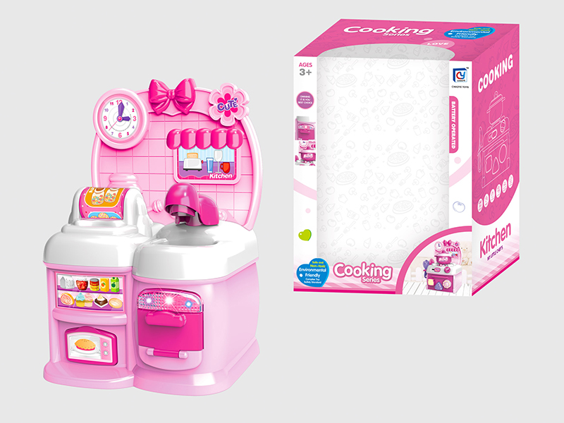 Cartoon Pink Kitchen Set(Light,Music)