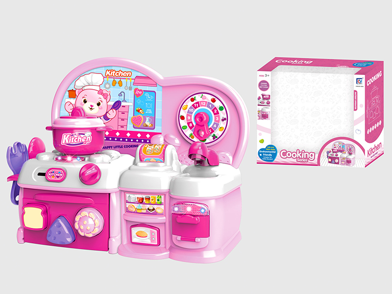 Cartoon Pink Kitchen Set(Light,Music)