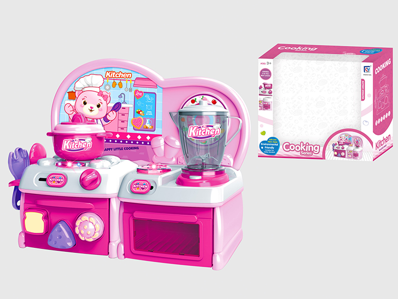 Cartoon Pink Kitchen Set(B/O,Light,Music)