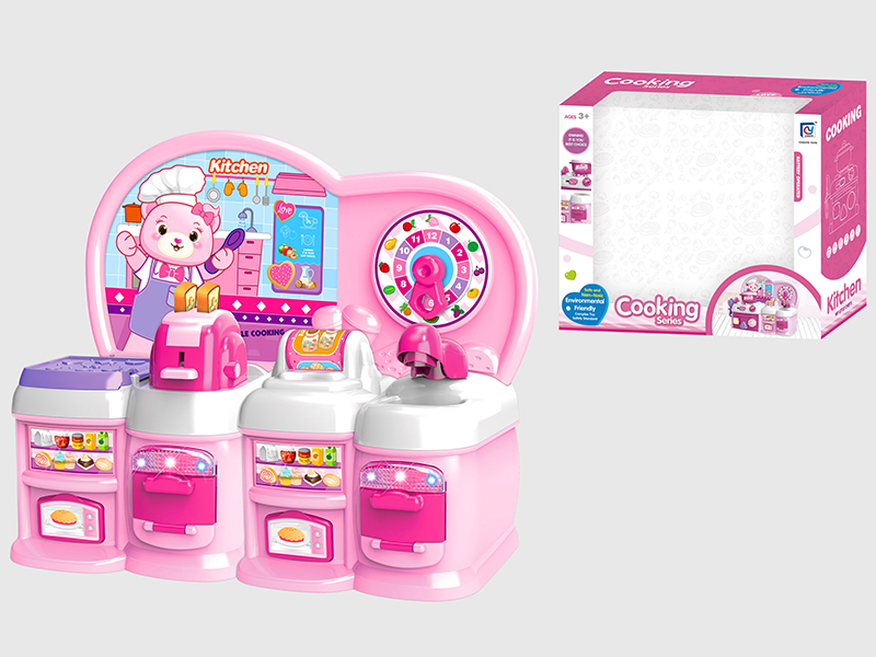 Cartoon Pink Kitchen Set(Light,Music)