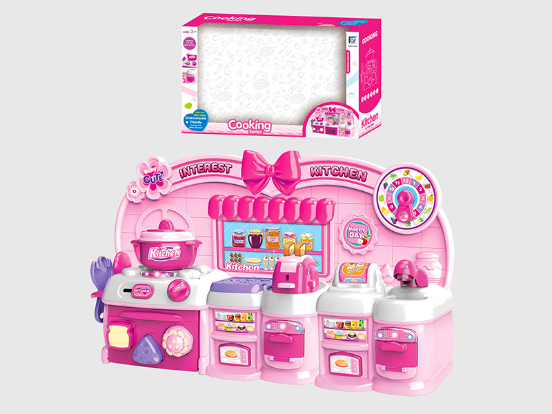 Cartoon Pink Kitchen Set(Light,Music)