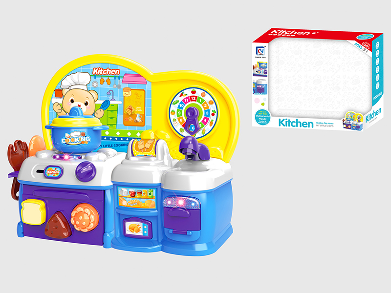 Cartoon Bule Kitchen Set(Light,Music)