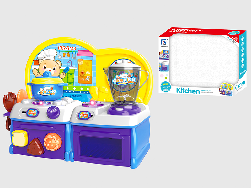 Cartoon Bule Kitchen Set(B/O,Light,Music)
