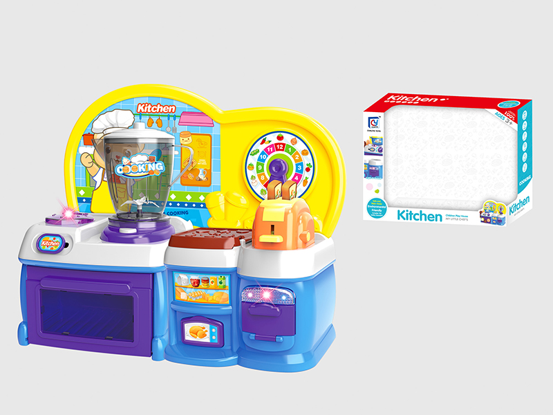 Cartoon Bule Kitchen Set(B/O,Light,Music)