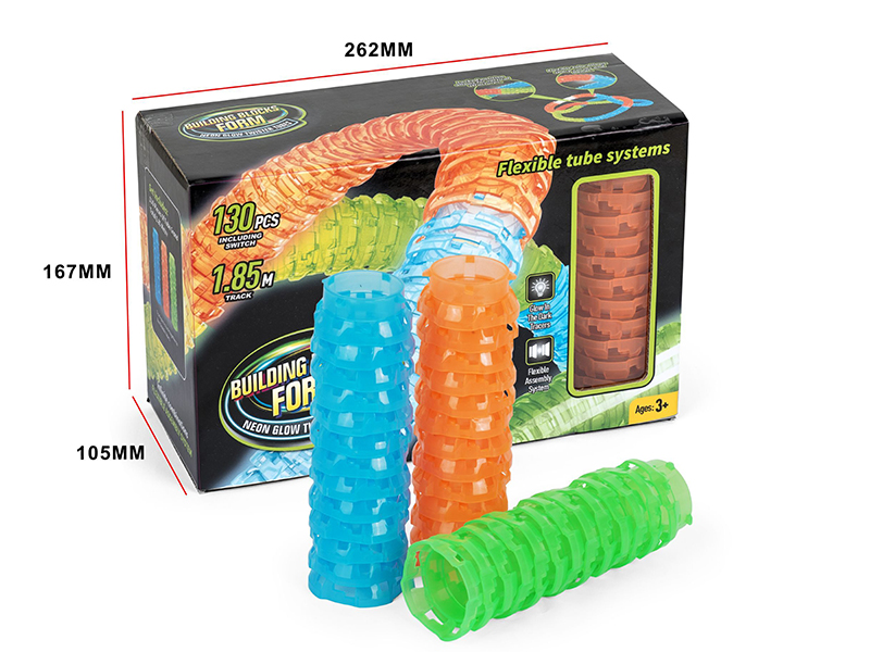 Building Blocks Pipeline(Glow In The Dark)130PCS Track