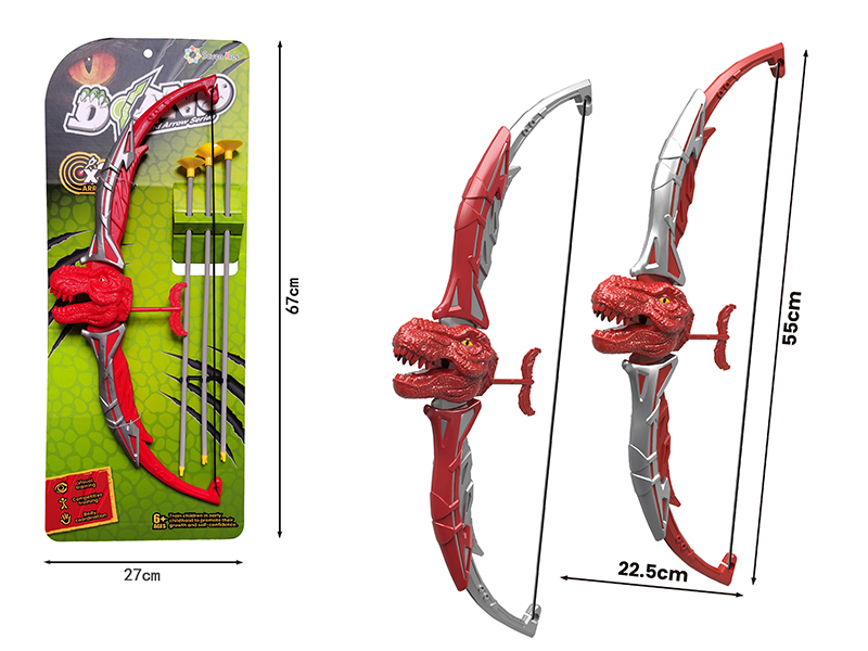 Red T-Rex Bow And Arrow