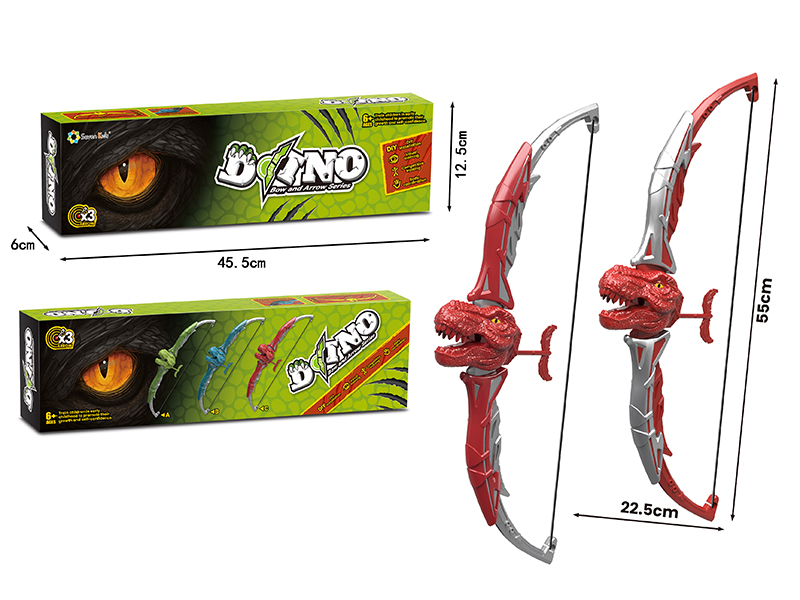 DIY Assembly Red T-Rex Bow And Arrow