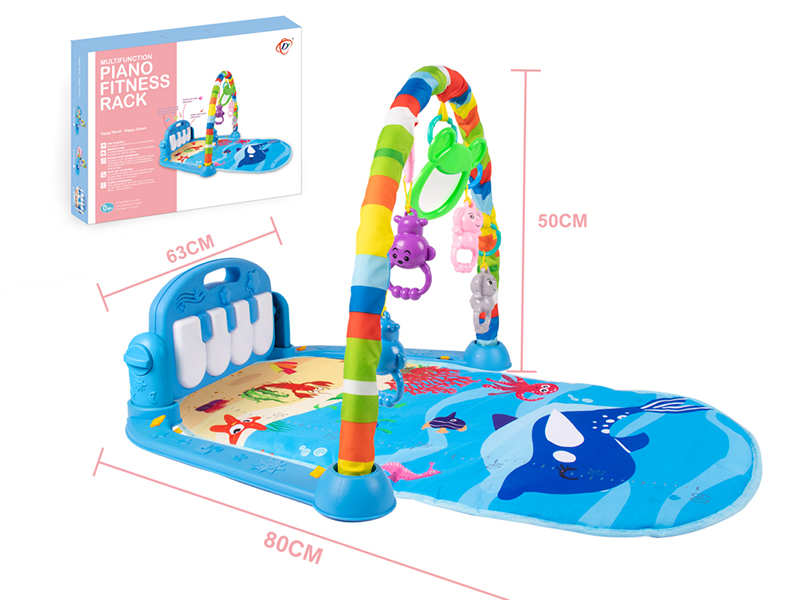 Ocean Series Pedal Piano Fitness Blanket(Light,Music)Blue