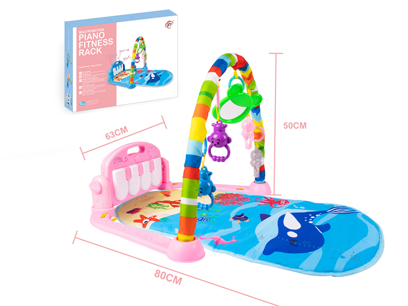 Ocean Series Pedal Piano Fitness Blanket(Light,Music)Red