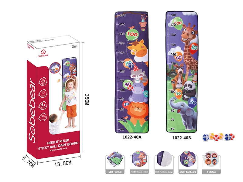 Height Ruler Sticky Ball Dart Board