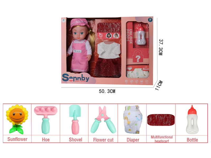 14 Inch Enamel Gardener Doll