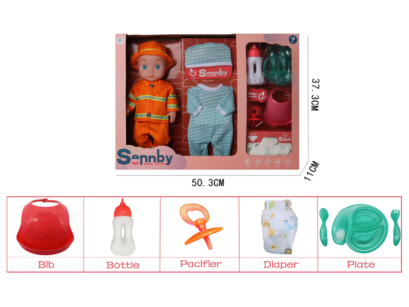 14 Inch Enamel Fireman Doll