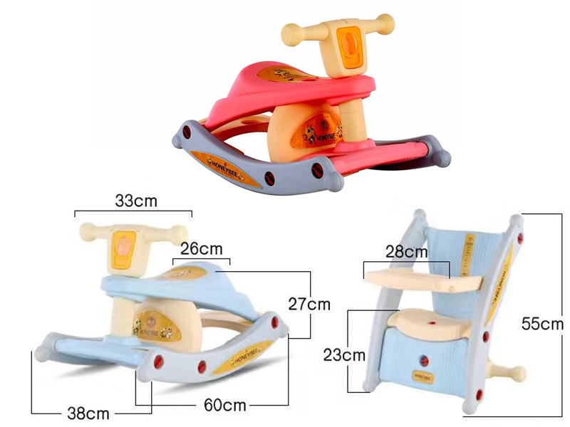 3 In 1 Rocking Horse + Dining Chair + Chair