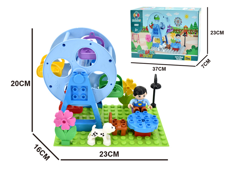 DIY Building Blocks Ferris Wheel Scene 22pcs( Include Base Plate)