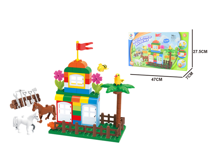 DIY Building Blocks Farmland 76pcs( Include Base Plate)