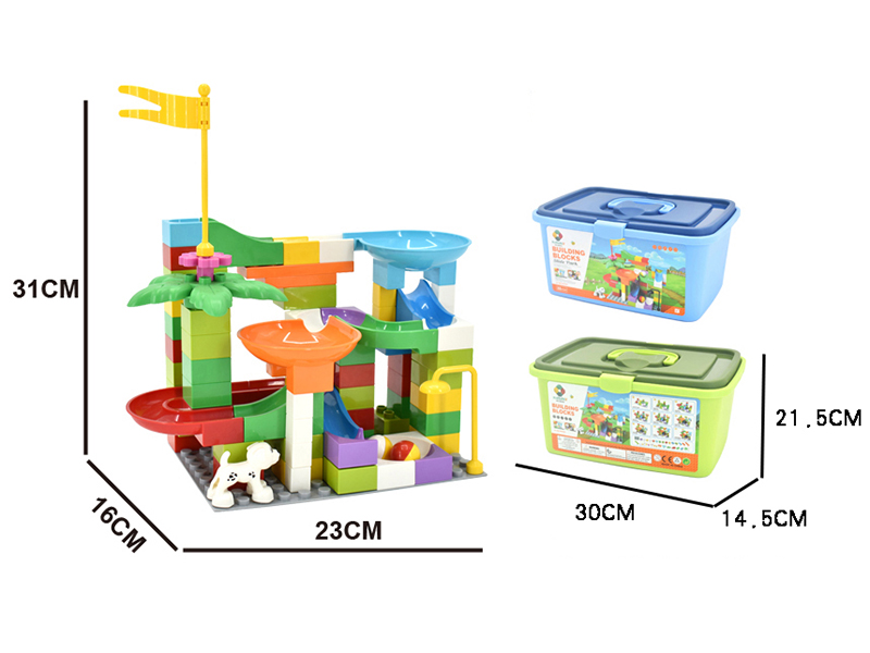 DIY Building Blocks Slideway 88pcs( Include Base Plate)