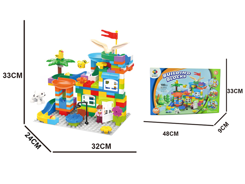 DIY Building Blocks Villa Slideway 180PCS( Include Base Plate)