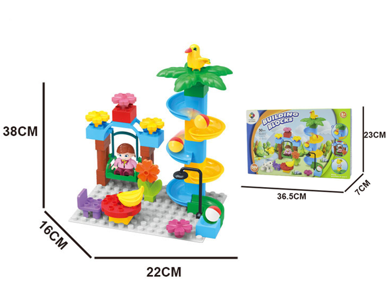 DIY Building Blocks Garden Swing Slide 50pcs