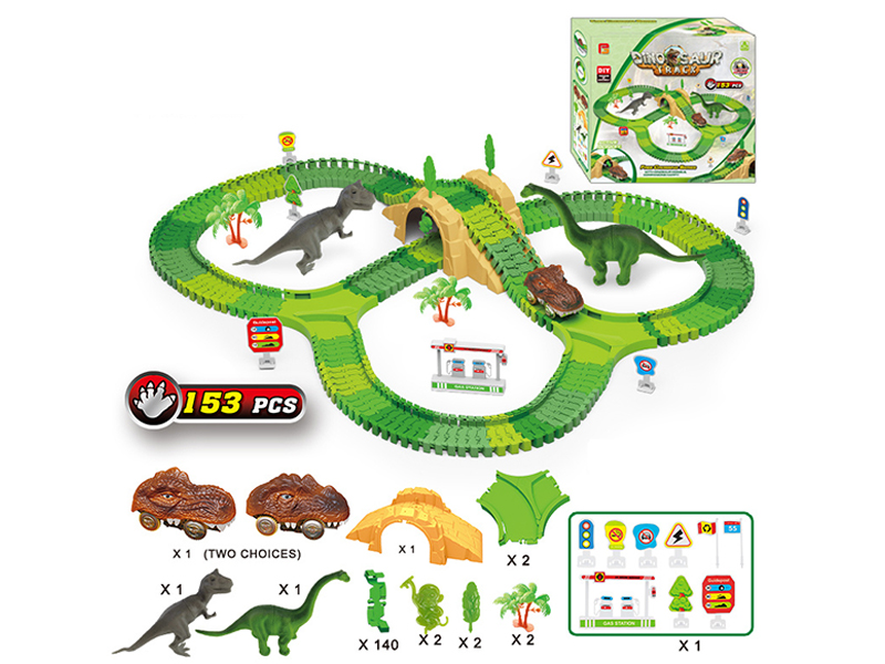 153PCS Dinosaur Car Track