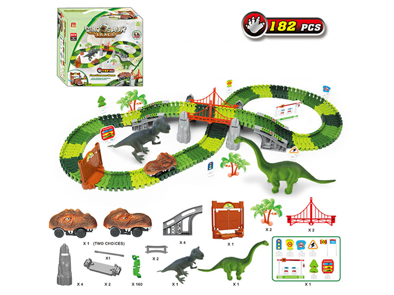 182PCS Dinosaur Car Track