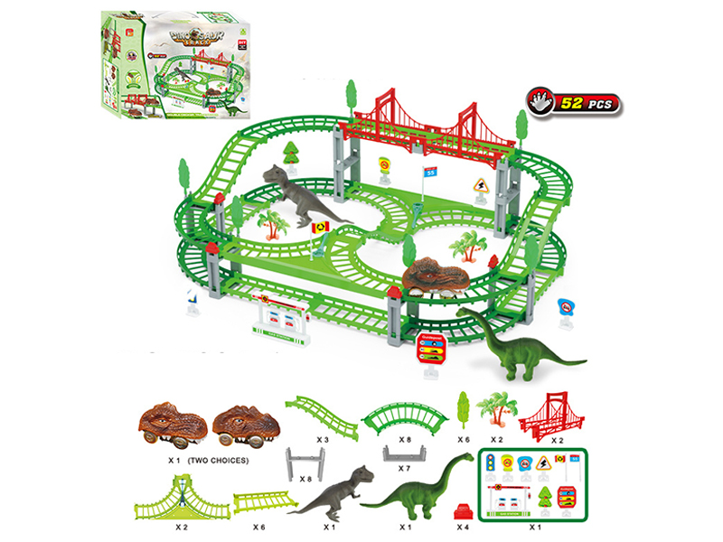 52PCS Dinosaur Car Track