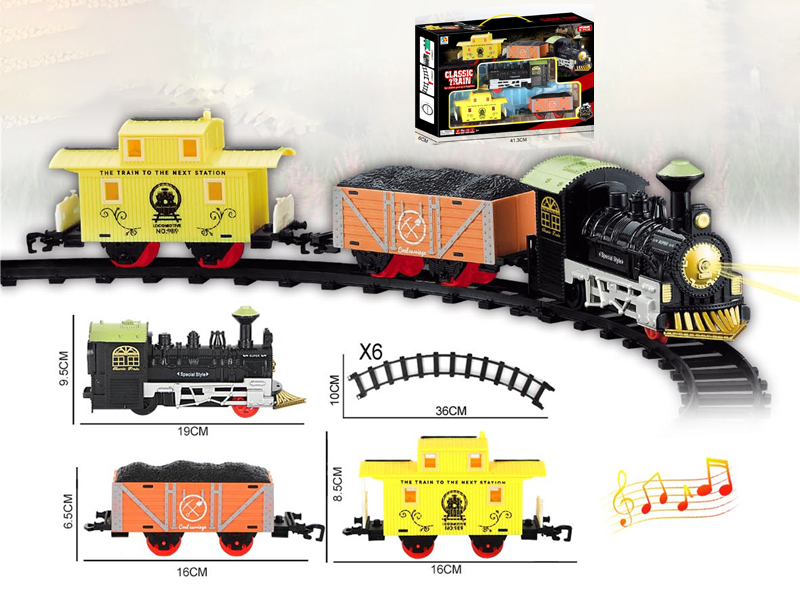 B/O Two Carriage Classical Track Train With Light And Music