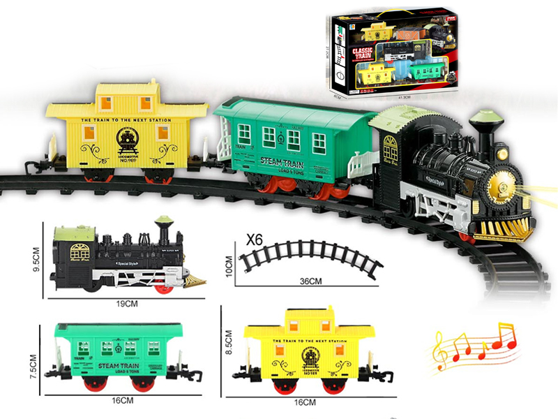 B/O Two Carriage Classical Track Train With Light And Music