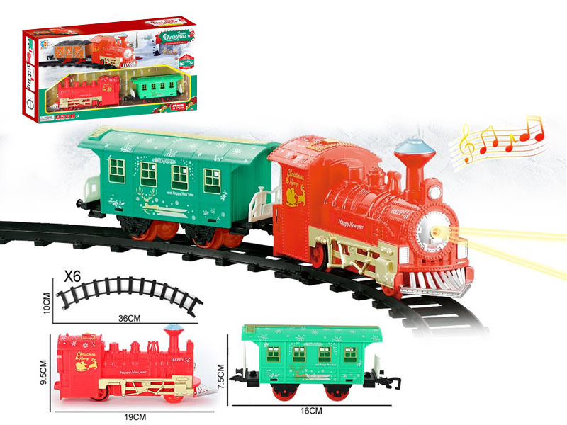 B/O Single Car Christmas Rail Train With Lights And Music